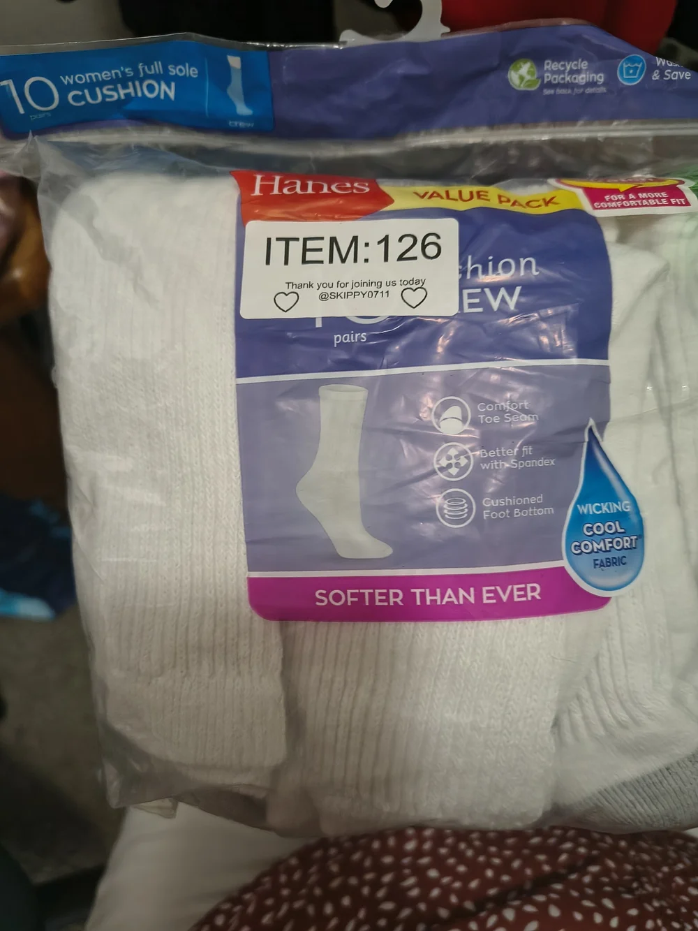 Hanes Women's White Crew Socks - Value Pack 10 Pr